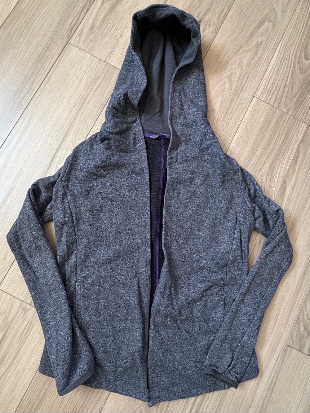 The North Face Harmony Cozy Hooded Open Cardigan in Heather Charcoal Medium